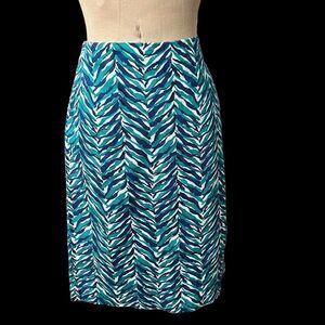 Talbots Green/Blue A-Line Skirt / EUC